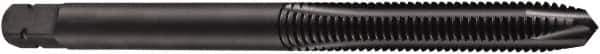 DORMER - 1/4-20 UNC, 2 Flute, Oxide Finish, Powdered Metal Spiral Point Tap - Plug Chamfer, Right Hand Thread, 2-1/2" OAL, 0.5075" Thread Length, 0.255" Shank Diam, 3B Class of Fit, Series E026 - Exact Industrial Supply