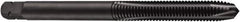 DORMER - 1/4-20 UNC, 3 Flute, Oxide Finish, Powdered Metal Spiral Point Tap - Plug Chamfer, Right Hand Thread, 2-1/2" OAL, 0.5075" Thread Length, 0.255" Shank Diam, 3B Class of Fit, Series E026 - Exact Industrial Supply