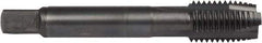 DORMER - M8x1.00 Metric Fine, 3 Flute, Oxide Finish, Powdered Metal Spiral Point Tap - Plug Chamfer, Right Hand Thread, 2-23/32" OAL, 19/32" Thread Length, 0.318" Shank Diam, 6H Class of Fit, Series E016 - Exact Industrial Supply