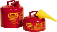 Eagle - 2 Gal Galvanized Steel Type I Safety Can - 9-1/2" High x 11-1/4" Diam, Red - Industrial Tool & Supply