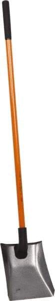 NUPLA - 11-1/2" High x 9-7/8" Wide Square Steel Shovel - 48" Long Fiberglass Straight Handle - Industrial Tool & Supply