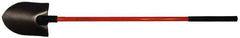 NUPLA - 11-1/2" High x 9" Wide Round Steel Shovel - 48" Long Fiberglass Straight Handle - Industrial Tool & Supply