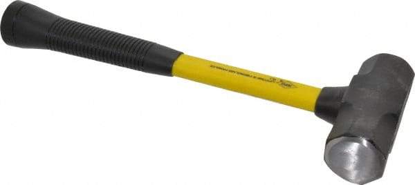 NUPLA - 3 Lb Head, 14" Long Sledge Hammer - Steel Head, 4-3/4" Long Head, Fiberglass Handle - Industrial Tool & Supply