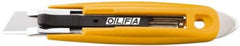 Olfa - Retractable Utility Knife - 2.84" High Carbon Tool Steel Blade, Yellow ABS Plastic/Stainless Steel Handle, 1 Blade Included - Industrial Tool & Supply