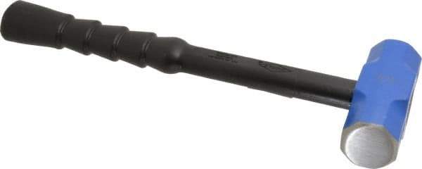 NUPLA - 3 Lb Head, 14" Long Soft Steel Safety Sledge Hammer - Steel Head, 1-1/2" Face Diam, 4-3/4" Long Head, Fiberglass Handle - Industrial Tool & Supply