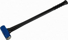 NUPLA - 6 Lb Head, 32" Long Soft Steel Safety Sledge Hammer - Steel Head, 1-3/4" Face Diam, 5-7/8" Long Head, Fiberglass Handle - Industrial Tool & Supply