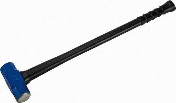 NUPLA - 8 Lb Head, 32" Long Soft Steel Safety Sledge Hammer - Steel Head, 2" Face Diam, 6-3/8" Long Head, Fiberglass Handle - Industrial Tool & Supply