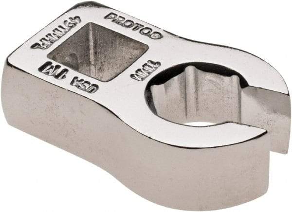 Proto - 11mm 6 Point 3/8" Drive Chrome Flare Nut Crowfoot Wrench - 15/16" Head Diam x 1/4" Head Thickness, 1-1/2" OAL - Industrial Tool & Supply