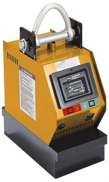 Walker - 5,500 Lb Load Capacity, Battery Powered Lift Magnet - 22.6" High x 21" Long x 9.6" Wide, For Use with Flats - Industrial Tool & Supply