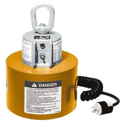 Walker - 1,200 Lb Load Capacity, Electric Powered Lift Magnet - 11-1/4" High, 6-3/4" Head/Holder Diam, For Use with Flats - Industrial Tool & Supply