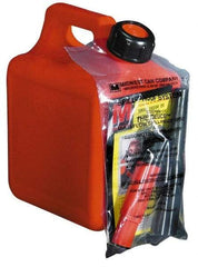 Made in USA - 1 Gal High Density Polyethylene Spill-Proof CARB Gas Can - 9-1/2" High x 7-1/2" Diam, Red - Industrial Tool & Supply