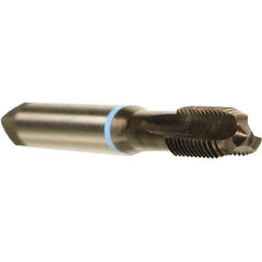 Emuge - M6x0.75 Metric Fine 6HX 3 Flute Nitride Finish Cobalt Straight Flute Machine Tap - Modified Bottoming, Right Hand Thread, 80mm OAL, 13mm Thread Length, Oversize - Exact Industrial Supply