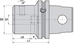 Kennametal - KM63XMZ Modular Connection, 0.7874" Inside Hole Diam, 3.1496" Projection, Whistle Notch Adapter - Through Coolant - Exact Industrial Supply