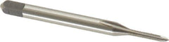 Cleveland - M1.6x0.35 Metric Coarse, 2 Flute, Bright Finish, High Speed Steel Spiral Point Tap - Plug Chamfer, Right Hand Thread, 44.45mm OAL, 0.31" Thread Length, 6H Class of Fit, Series 1011 - Exact Industrial Supply