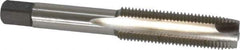 Cleveland - M12x1.25 Metric Fine, 3 Flute, Bright Finish, High Speed Steel Spiral Point Tap - Plug Chamfer, Right Hand Thread, 3-3/8" OAL, 1.66" Thread Length, Series 1011 - Exact Industrial Supply