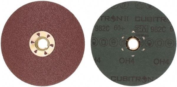 3M - 5" Diam 5/8-11 Threaded Hole 60 Grit Fiber Disc - Medium Grade, Ceramic, 12,000 Max RPM, Series 982C - Industrial Tool & Supply