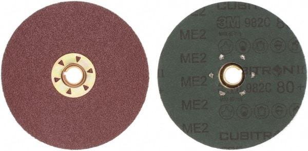 3M - 5" Diam 5/8-11 Threaded Hole 80 Grit Fiber Disc - Medium Grade, Ceramic, 12,000 Max RPM, Series 982C - Industrial Tool & Supply