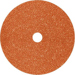 3M - 7" Diam 5/8-11 Threaded Hole 80 Grit Fiber Disc - Medium Grade, Ceramic, 8,600 Max RPM, Series 982C - Industrial Tool & Supply
