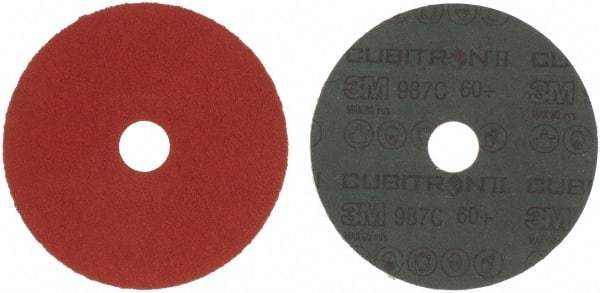 3M - 5" Diam 7/8" Hole 60 Grit Fiber Disc - Medium Grade, Ceramic, 12,000 Max RPM, Series 987C - Industrial Tool & Supply
