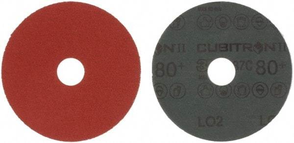3M - 4-1/2" Diam 7/8" Hole 80 Grit Fiber Disc - Medium Grade, Ceramic, 13,300 Max RPM, Series 987C - Industrial Tool & Supply