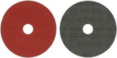 3M - 5" Diam 7/8" Hole 80 Grit Fiber Disc - Medium Grade, Ceramic, 12,000 Max RPM, Series 987C - Industrial Tool & Supply