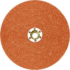 3M - 5" Diam 5/8-11 Threaded Hole 80 Grit Fiber Disc - Medium Grade, Ceramic, 12,000 Max RPM, Series 987C - Industrial Tool & Supply