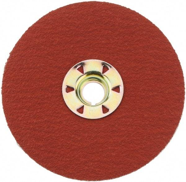 3M - 4-1/2" Diam 5/8-11 Threaded Hole 80 Grit Fiber Disc - Medium Grade, Ceramic, 13,300 Max RPM, Series 987C - Industrial Tool & Supply