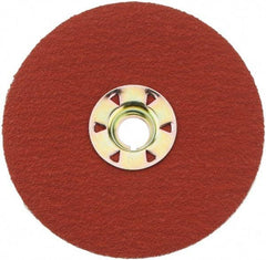 3M - 4-1/2" Diam 5/8-11 Threaded Hole 80 Grit Fiber Disc - Medium Grade, Ceramic, 13,300 Max RPM, Series 987C - Industrial Tool & Supply