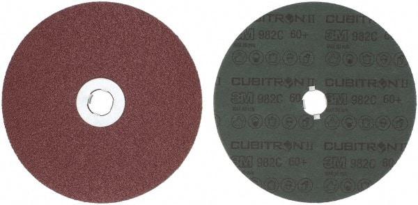 3M - 7" Diam 5/8-11 Threaded Hole 60 Grit Fiber Disc - Medium Grade, Ceramic, 8,600 Max RPM, Series 982C - Industrial Tool & Supply