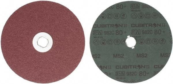 3M - 7" Diam 5/8-11 Threaded Hole 80 Grit Fiber Disc - Medium Grade, Ceramic, 8,600 Max RPM, Series 982C - Industrial Tool & Supply