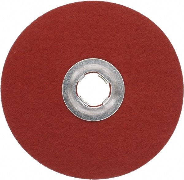 3M - 5" Diam 5/8-11 Threaded Hole 80 Grit Fiber Disc - Medium Grade, Ceramic, 12,000 Max RPM, Series 987C - Industrial Tool & Supply