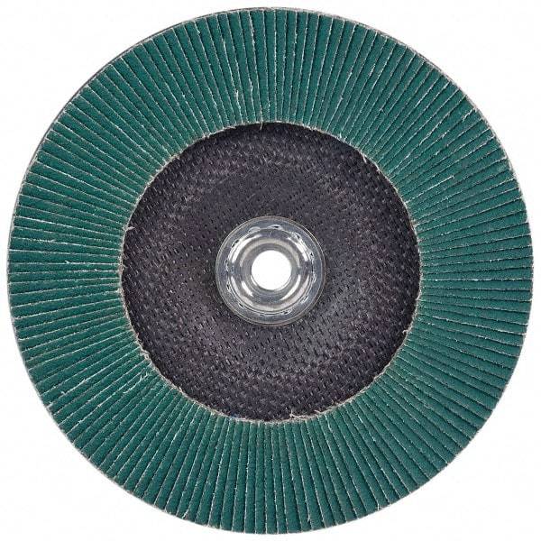3M - 40 Grit, 7" Disc Diam, 7/8" Center Hole, Type 27 Zirconia Alumina Flap Disc - 8,600 Max RPM, Cloth Backing, Arbor Attaching System, Coated - Industrial Tool & Supply
