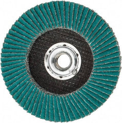 3M - 40 Grit, 4-1/2" Disc Diam, 5/8-11 Center Hole, Type 27 Zirconia Alumina Flap Disc - 13,300 Max RPM, Cloth Backing, Arbor Attaching System, Coated - Industrial Tool & Supply
