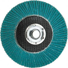 3M - 80 Grit, 4-1/2" Disc Diam, 5/8-11 Center Hole, Type 27 Zirconia Alumina Flap Disc - 13,300 Max RPM, Cloth Backing, Arbor Attaching System, Coated - Industrial Tool & Supply
