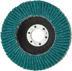 3M - 36 Grit, 4-1/2" Disc Diam, 7/8" Center Hole, Type 27 Zirconia Alumina Flap Disc - 13,300 Max RPM, Cloth Backing, Arbor Attaching System, Coated - Industrial Tool & Supply