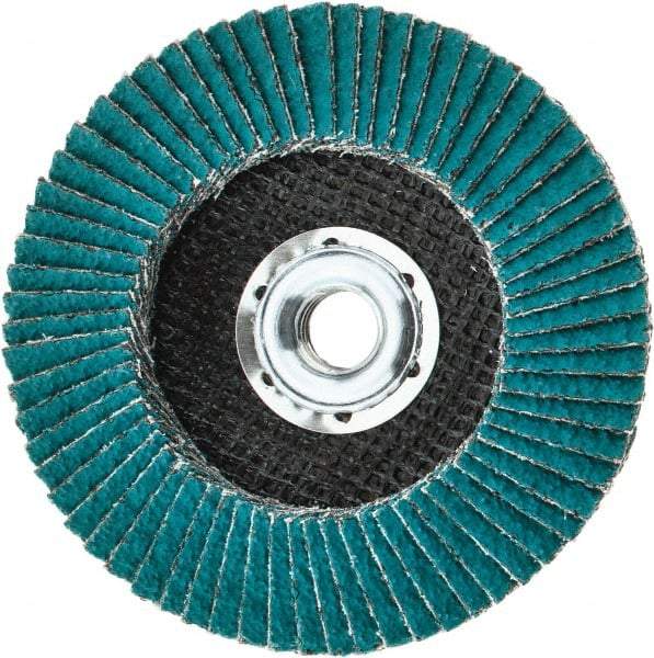 3M - 36 Grit, 4-1/2" Disc Diam, 5/8-11 Center Hole, Type 29 Zirconia Alumina Flap Disc - 13,300 Max RPM, Cloth Backing, Arbor Attaching System, Coated - Industrial Tool & Supply