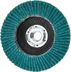 3M - 36 Grit, 4-1/2" Disc Diam, 5/8-11 Center Hole, Type 29 Zirconia Alumina Flap Disc - 13,300 Max RPM, Cloth Backing, Arbor Attaching System, Coated - Industrial Tool & Supply