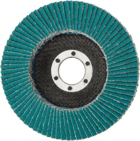 3M - 60 Grit, 4-1/2" Disc Diam, 7/8" Center Hole, Type 29 Zirconia Alumina Flap Disc - 13,300 Max RPM, Cloth Backing, Arbor Attaching System, Coated - Industrial Tool & Supply