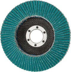 3M - 60 Grit, 4-1/2" Disc Diam, 7/8" Center Hole, Type 29 Zirconia Alumina Flap Disc - 13,300 Max RPM, Cloth Backing, Arbor Attaching System, Coated - Industrial Tool & Supply
