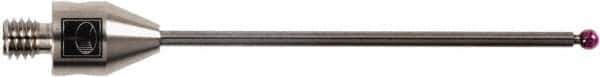 Renishaw - 0.08 Inch Ball Diameter, Carbide Stem, M4 Thread, Ruby Point Ball Tip CMM Stylus - 1.58 Inch Working Length, 0.06 Inch Stem Diameter, 1.97 Inch Overall Length - Industrial Tool & Supply