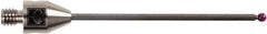 Renishaw - 0.08 Inch Ball Diameter, Carbide Stem, M4 Thread, Ruby Point Ball Tip CMM Stylus - 1.58 Inch Working Length, 0.06 Inch Stem Diameter, 1.97 Inch Overall Length - Industrial Tool & Supply