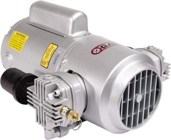Gast - 1/2 hp, 4.5 CFM, 50 Max psi Piston Compressor Pump - 115/230-1 Volt, 13.28" Long x 12.11" Wide x 8.62" High - Industrial Tool & Supply
