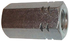 Made in USA - 3/8-16 UNC, 1-3/4" OAL Steel Standard Coupling Nut - Zinc-Plated Finish, 5/8" Width Across Flats - Industrial Tool & Supply