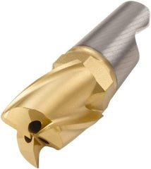 Seco - MM16 E06 Grade F30M Carbide End Milling Tip Insert - TiAlN/TiN Finish, 3 Flutes, 0.63" Cutting Diam, 0.758" Depth of Cut, 0.965" Extension, 0.039" Cnr Rad - Industrial Tool & Supply