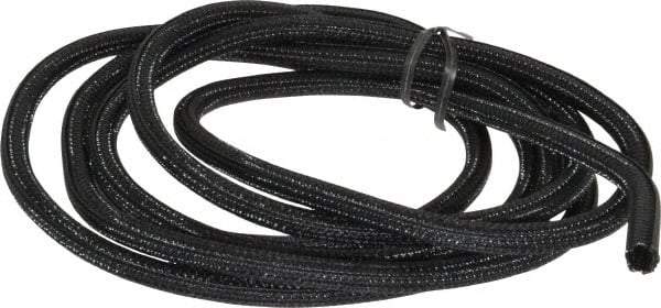 Techflex - Black Braided Cable Sleeve - 10' Coil Length, -103 to 257°F - Industrial Tool & Supply