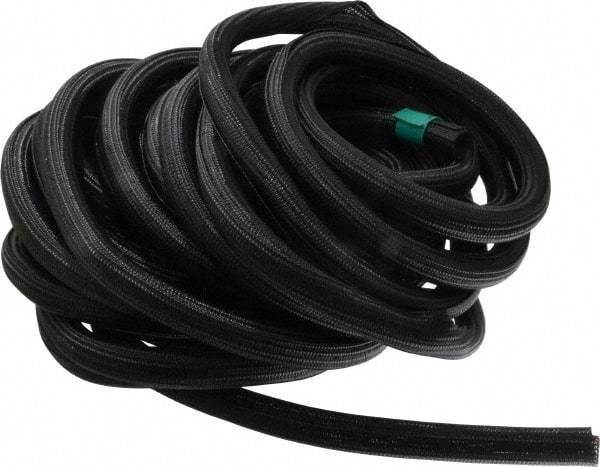 Techflex - Black Braided Cable Sleeve - 50' Coil Length, -103 to 257°F - Industrial Tool & Supply