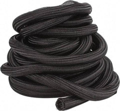 Techflex - Black Braided Cable Sleeve - 50' Coil Length, -103 to 257°F - Industrial Tool & Supply