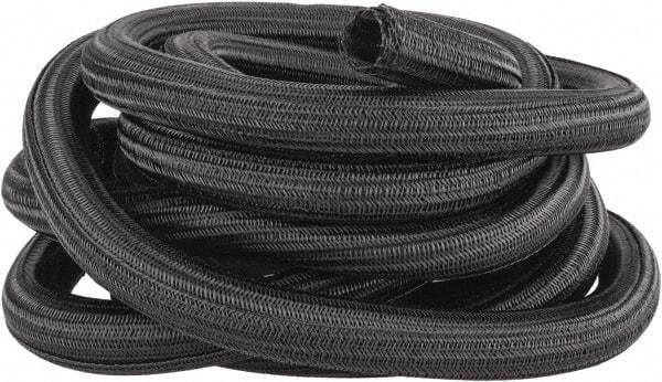 Techflex - Black Braided Cable Sleeve - 25' Coil Length, -103 to 257°F - Industrial Tool & Supply