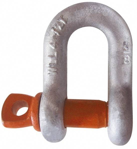 CM - 5/16" Nominal Chain Size, 1 Ton Carbon Steel Screw Chain Shackle - 15/32" Diam, 3/8" Pin Diam, 17/32" Wide Inside Jaw, 17/32" Inside Width - Industrial Tool & Supply
