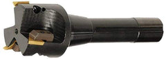 APT - 2-3/4" Cut Diam, 0.65" Max Depth of Cut, 5-7/8" OAL, Indexable Square Shoulder End Mill - TPC 32..., TPG 32., TPU 32. Inserts, R8 Taper Shank, 90° Lead Angle, Series Tri-Dex - Industrial Tool & Supply